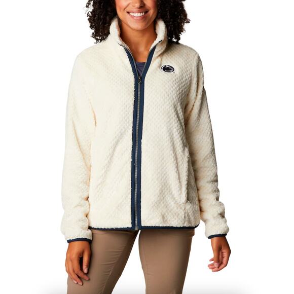 Columbia Cream Penn State Nittany Lions Fireside II Sherpa Zip Jacket Medium - Picture 1 of 8